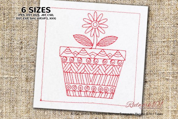 African Patterned Pot Embroidery Design Review