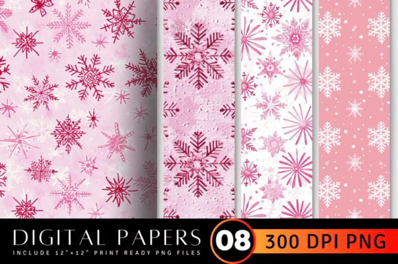 Review: Pink Snowflakes Embroidery Digital Paper